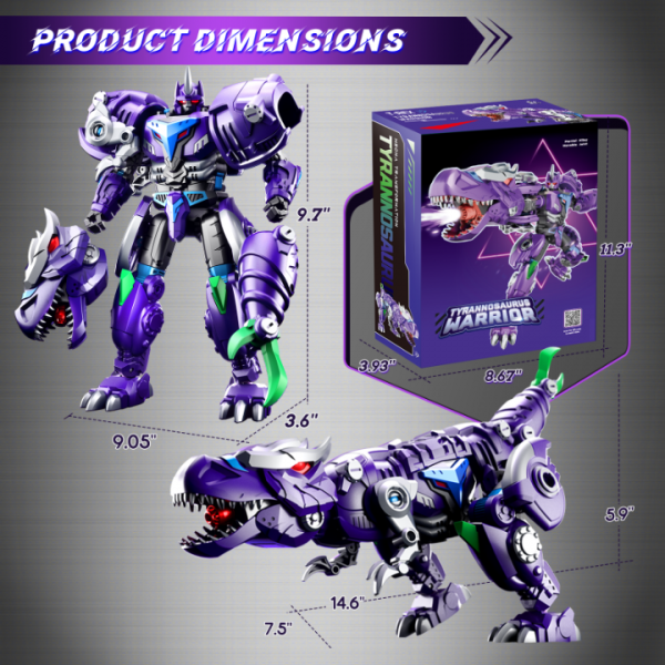 Resosese Transforming Toys Figures-Robot Toys for Boys, Action Figure for Kids Birthday Dinosaur Toys for Kids 8-14, ABS Metal Texture-Part of Alloy