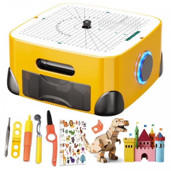 Resosese Cardboard Cutter for Kids, 160+ Pcs Kid Safe Electric Cardboard Cutting Tool Set, DIY Craft Building Tool with Overheat Protection, STEM STEAM Building Toy for Boys and Girls Ages 6+