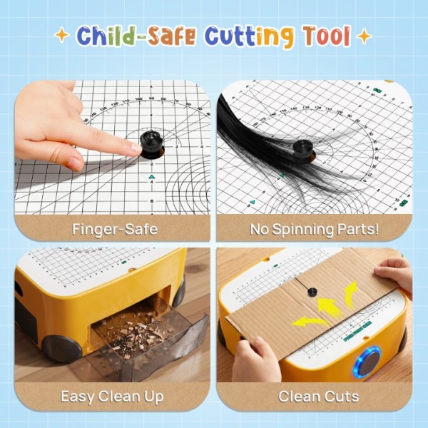 Resosese Cardboard Cutter for Kids, 160+ Pcs Kid Safe Electric Cardboard Cutting Tool Set, DIY Craft Building Tool with Overheat Protection, STEM STEAM Building Toy for Boys and Girls Ages 6+